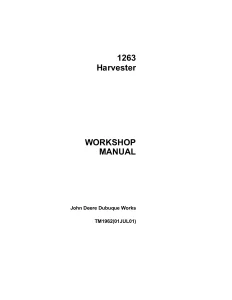 John Deere Harvester 1263 TM1962 Workshop Manual