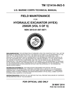 John Deere Hydraulic Excavator HYEX 250GR V5 of 5 TM12141AIN5 Field Maintenance