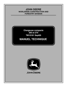 John Deere Loaders 260 270 tm10161 Technical Manual (French)