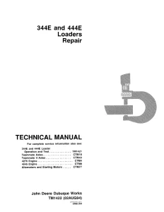 John Deere Loaders 344E 444E tm1422 Technical Manual