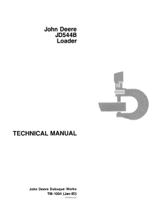 John Deere Loaders JD544B tm1094 Technical Manual