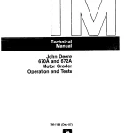 John Deere Motor Grader 670A 672A tm1188op Technical Manual