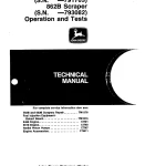 John Deere Scrapers 762B 862B 791763 793082 tm1489 Technical Manual
