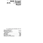 John Deere Scrapers 762B 862B 791763 793082 tm1490 Technical Manual