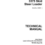 John Deere Skid Steer Loader 3375 tm1565 Technical Manual