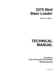 John Deere Skid Steer Loader 3375 tm1565 Technical Manual