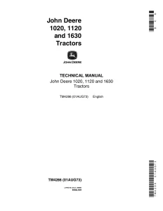 John Deere Tractors 1020 1120 1630 tm4286 Technical Manual