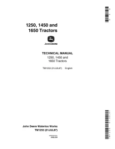 John Deere Tractors 1250 1450 1650 tm1253 Technical Manual