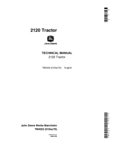 John Deere Tractors 2120 tm4252 Technical Manual