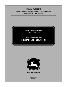 John Deere Tractors X110 X120 X140 tm2373 Technical Manual