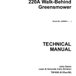 John Deere Walk Behind Greensmower 220A tm1680 Technical Manual