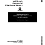 John Deere Walk Behind Mowers 32 36 48 52 INCH tm1305 Technical Manual