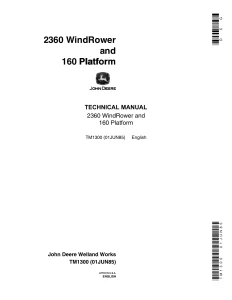 John Deere Winrower 2360 Platform 160 tm1300 Technical Manual