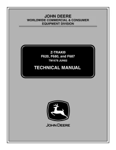 John Deere Z-Trak F620 F680 F687 tm1678 Technical Manual