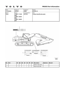 EC240C LR Volvo Excavator Part Manual