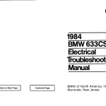 1984 BMW 633csi Electrical Troubleshooting Manual