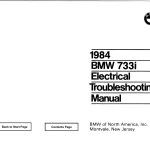 1984 BMW 735i Electrical Troubleshooting Manual