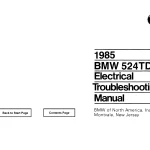 1985 BMW 524TD Electrical Troubleshooting Manual