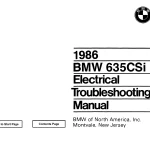 1986 BMW 635csi Electrical Troubleshooting Manual