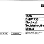 1986 BMW 735i Electrical Troubleshooting Manual