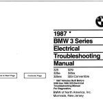1987 BMW 3 Series Electrical Troubleshooting Manual