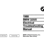 1988 BMW 325ix Electrical Troubleshooting Manual