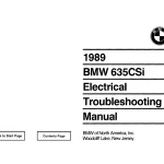 1989 BMW 635csi – Electrical Troubleshooting Manual