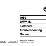 1989 BMW M3 Electrical Troubleshooting Manual