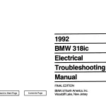 1992 BMW 318ic Electrical Troubleshooting Manual