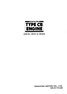 Daihatsu Engine CB23 CB60 CB61 CB70 CB80 Workshop Manual
